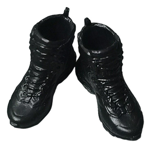 1/12 Zapatos Masculinos Figuras De Muñecas Accesorio Negro