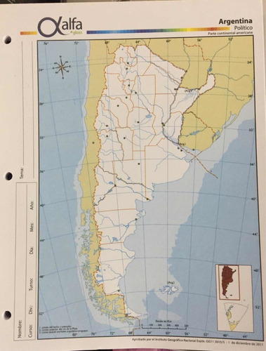 10 Mapas Escolares N°3 Argentina Político Y Físico Político