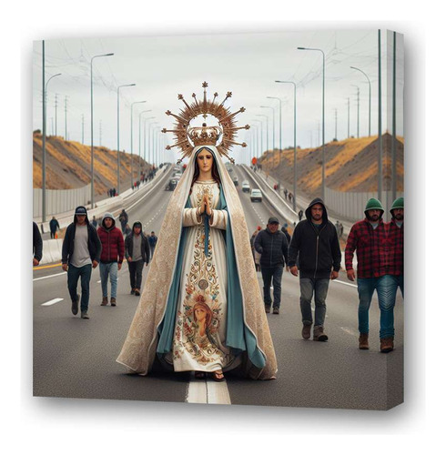 Cuadro 45x45cm Virgen Lujan Camiando Peregrinacion