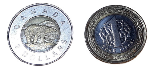 Moneda Bimetalica Monedas Distintos Paises Y Años Lote X 5