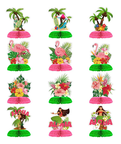 12 Centros De Mesa De Flamenco Para Mesas Hawaii Luau Honeyc