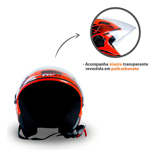 Casco Fw3 para Moto X Open Speed, talla 60, naranja X, diseño Open Speed con visera de cristal transparente