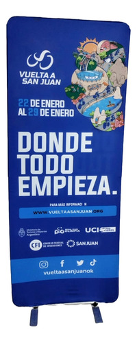 Portabanner Doble Cara 80x200 No Roll Up Impreso Logo