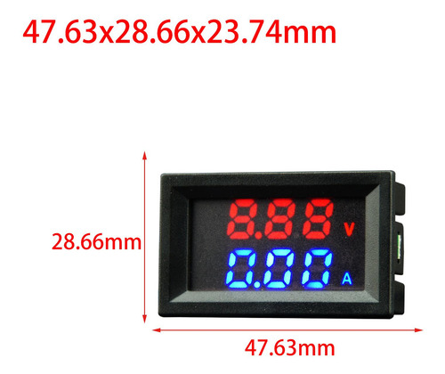 2 Mini Multímetro Digital Dc, Painel De Vermelho Azul