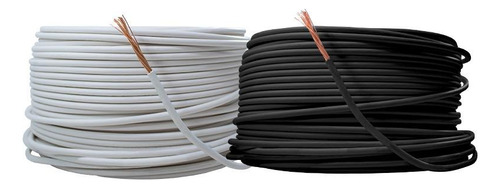 Kit2 Cable Electrico Cca Calibre 10 50 Metros Blanco Y Negro