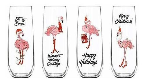 Elegant Flamingo Merry Christmas Happy Holiday 8 Oz Cop...