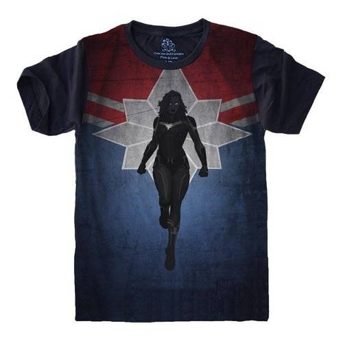 Camiseta Geek Plus Size Capitã Marvel Vingadores Avengers