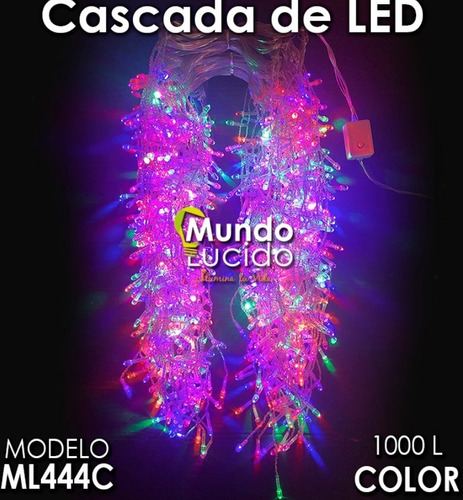 Serie Led Cascada Luz Multicolor Colores 1000l Mundo Lucido