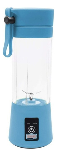 Mini Liquidificador Portátil Usb Recarregável Copo 380 Ml Cor Azul