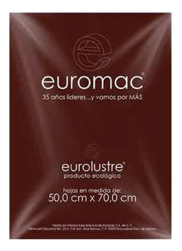 Papel Lustre Euromac El0019 Café 50x70 24 Hojas /vc Color Marrón