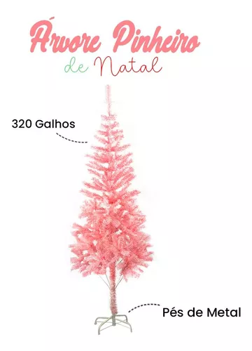 Árvore de Natal Rosa Claro - 1,80m