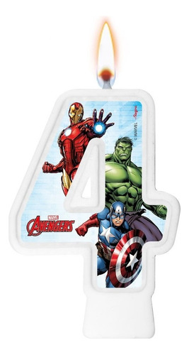 Número 4 - Vela Os Vingadores Avengers - Para Bolo E Festa