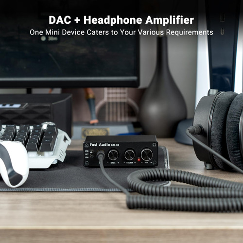 Dac Amplificador Fosi Audio Q4 Mini 24 Bits 192 Khz Rca Aux