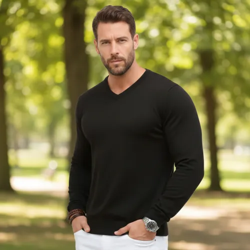Suéter Masculino Inverno Frio Gola V Social Casual Tricot