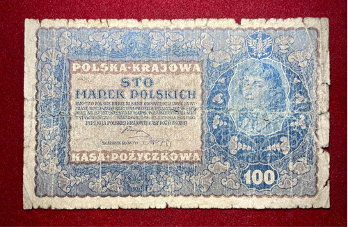 Billete 100 Marek Polonia 1919 Pick 27 A.2
