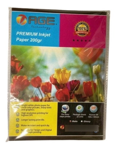 Papel De Foto Matte 200g 13x18 Paq X500h Age Gran Promo 