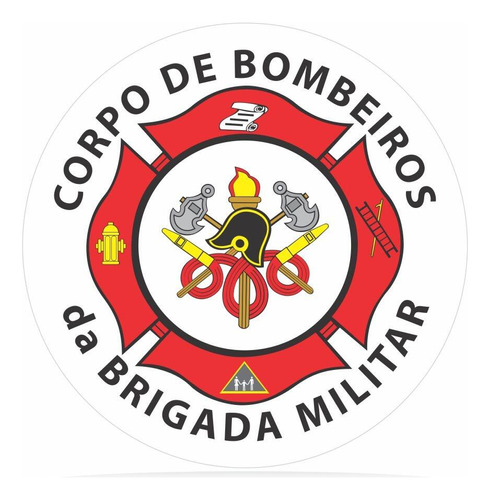 Adesivo 1,5 Cm Corpo De Bombeiros Da Brigada Militar 40 Unds