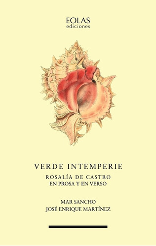 Verde Intemperie, De José Enrique Martínez Y Mar Sancho. Editorial Eolas Ediciones, Tapa Blanda En Español, 2022