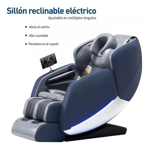 Sillón De Masaje Eléctrico Gravedad Cero Con Pantalla Azul