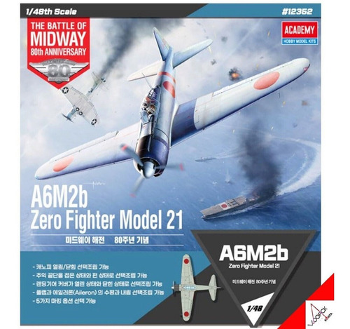 Modelismo Avión 1/48 Mitsubishi A6m2 Zero Midway Academy