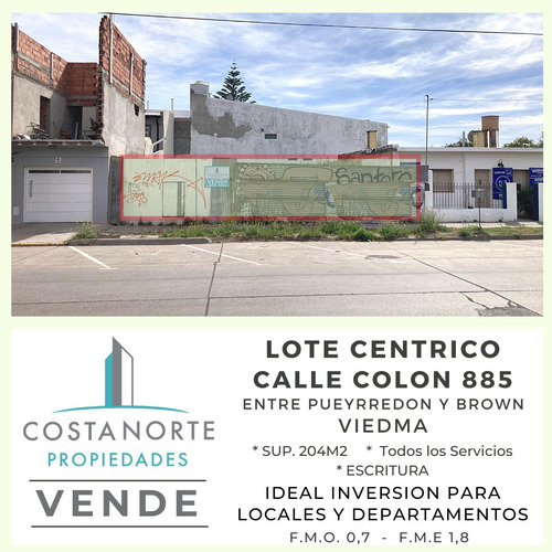 Espectacular Lote Terreno En Centro De Viedma - Inversion