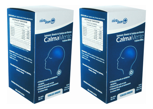 Kit 2 Melhor Triptofano 600mg Calmamente Com 60 Cápsilas