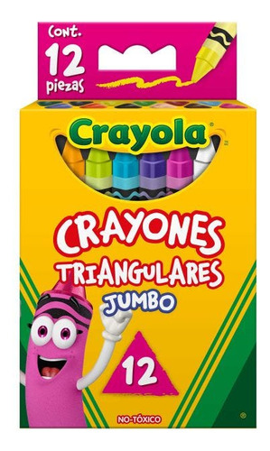 3 Pzas Crayon C/12 Crayola 52-4312 Triangular Jumbo