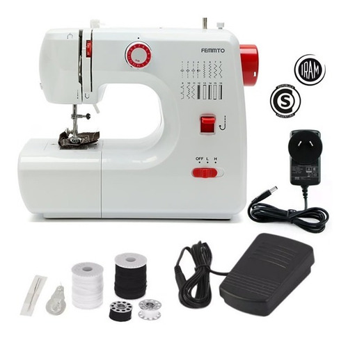 Imagen 4 de 12 de Máquina de coser recta Femmto HLT16 portable blanca 220V