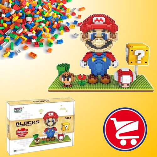 Imagen 2 de 3 de Figura Armable Mario Bros 2000 Fichas Bloques Blocks Zms