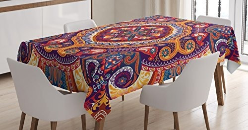 Ambesonne Paisley Tablecloth, Estilo De Alfombra Fjdsr