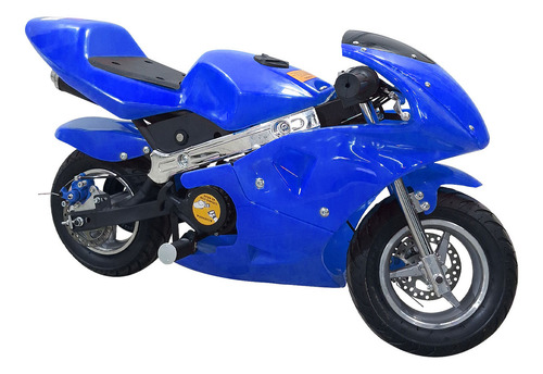 Mini Moto A Gasolina 49cc 2 Tempos Freio A Disco Cor Azul