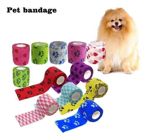 Vendaje Elastica Autoadhesiva Deportiva, Perro Mascota 7.5cm