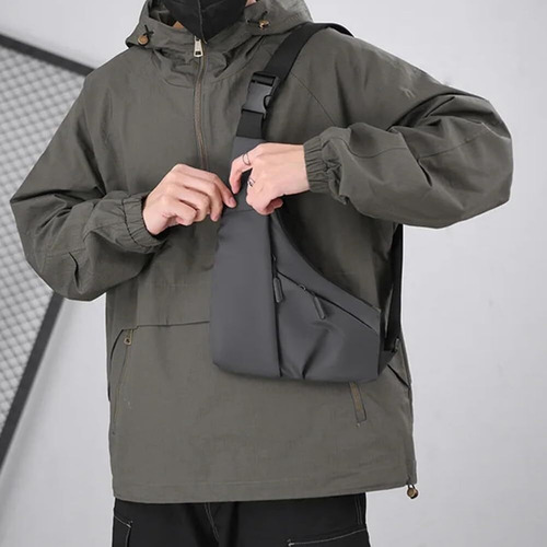 V Bolso Cruzado De Piel Con Diseño Triangular, Antirrobo