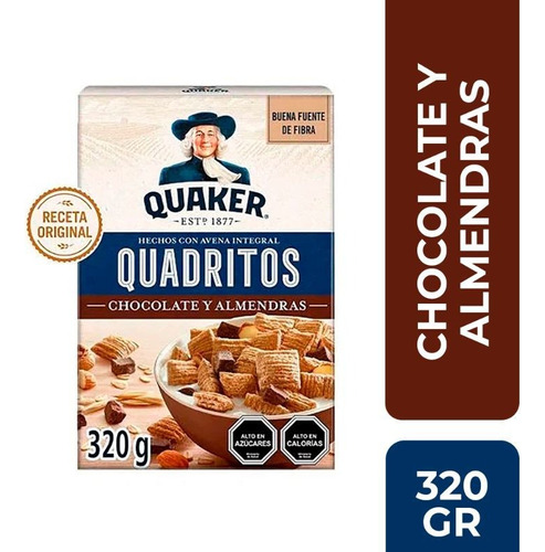 Quaker Quadritos Choc Almen 320gx13x1 Ch