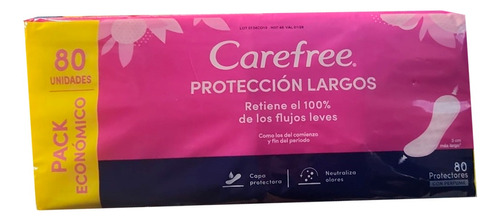 Protectores Con Perfume Proteccion Largos 80u Carefree