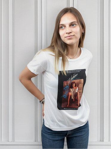 Polera Mc Mujer Flashdance Movie Blanco
