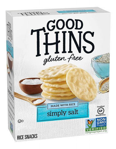 Simplemente Buenas Thins Sal Arroz Snacks Sin Gluten Galleta