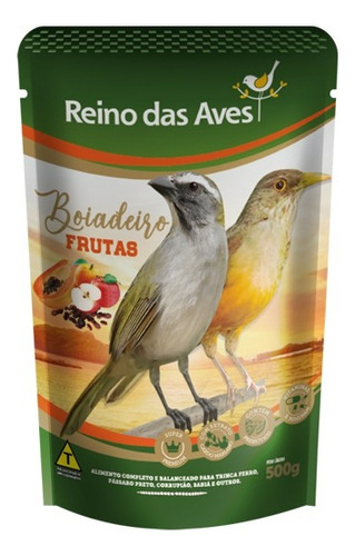 Ração Para Trinca Ferro Boiadeiro Frutas Reino Das Aves 500g