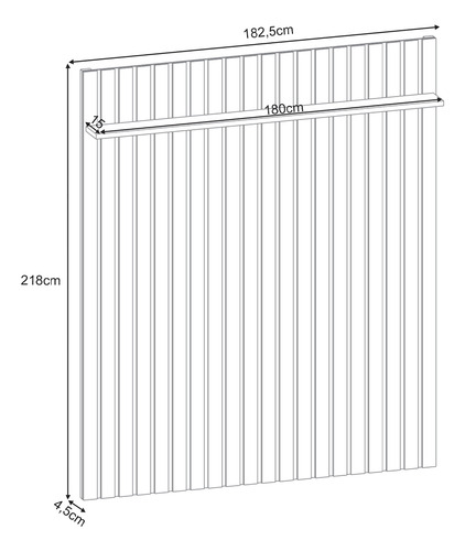 Painel Ripado Madeira Para Sala Quarto 182cm Wise Cinamomo
