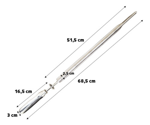 2 Espetos Espada Para Churrasqueira Soft Grill Giratório