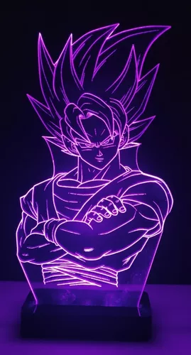 Luminária Led 3D, Gohan, Goku, 16 cores, Filho do Goku, Dragon Ball, Dragon  Ball Z, Abajur