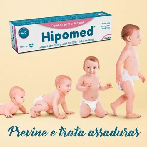 Kit 3 Hipomed Pomada Para Assadura Vit A E D - Cimed