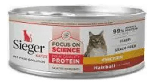 Alimento Húmedo Sieger Lata Hairball Bolas De Pelo Gato 90g