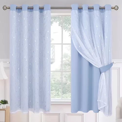 Bgment Cortinas Blancas 100 % Opacas Para Dormitorio Con For