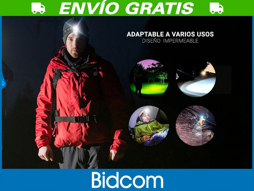 Imagen 3 de 10 de Kit Linterna Minero Vincha + Baterias Recargable Garantia