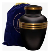 Comprar Urna Para Cenizas De Cremacion Negro Y Dorado Grande 