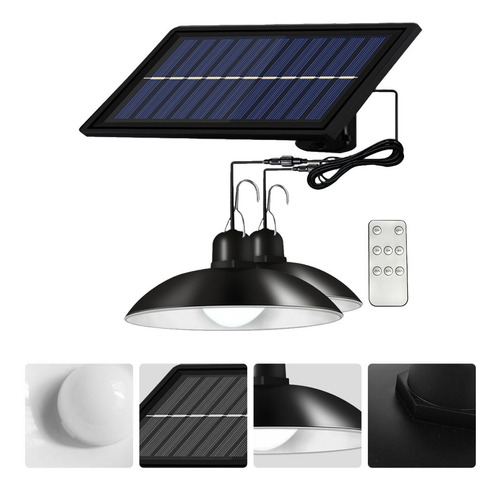 Pack 2 Lampara Solar Led Colgante 120w Plafon + Control