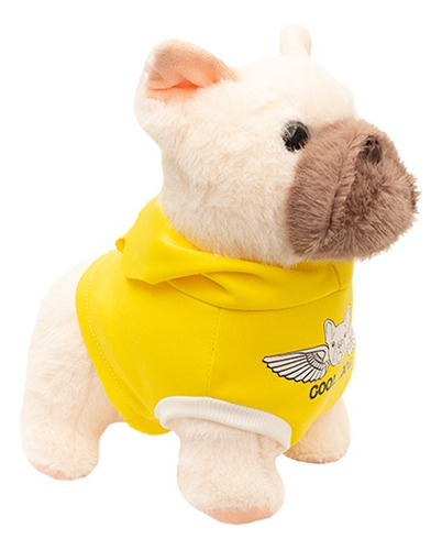 Perrito De Peluche Con Sudadera Ultra Suave Y Esponjoso 30cm Color Amarillo