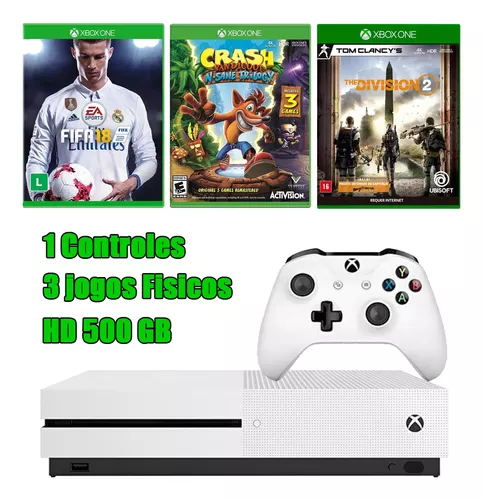 Xbox One S 500Gb + 1 Controle + 2 Jogos Brinde + Frete Grátis