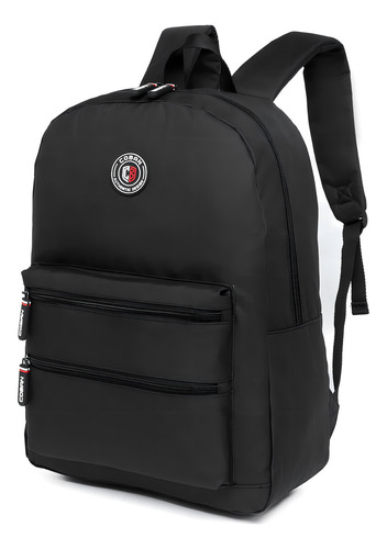 Mochila Unissex Escolar Casual Faculdade Desenho Do Tecido Liso Cor Preto Coban